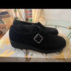 Aerosoles ‘Columbia’ Suede Loafer with Buckle and Platform Heel